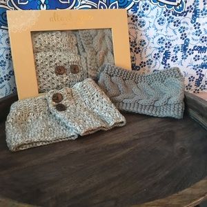 Altar’d State charcoal boot cuff and headband set